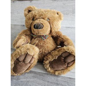 VTG 1985 Teddy Bear 16" Plush Stuffed Animal Toy Graphics International Plaid